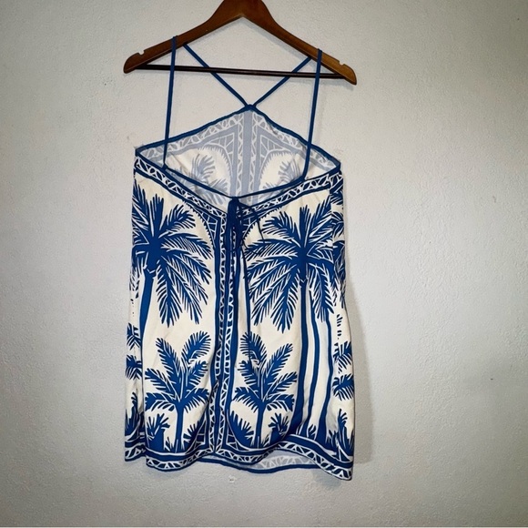 Tropical Blue Palm Tree Print Mini Dress - Picture 8 of 10